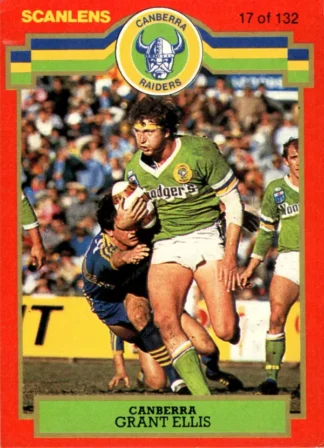 1986 Scanlens Common Card - Base 017 Grant Ellis Canberra Raiders