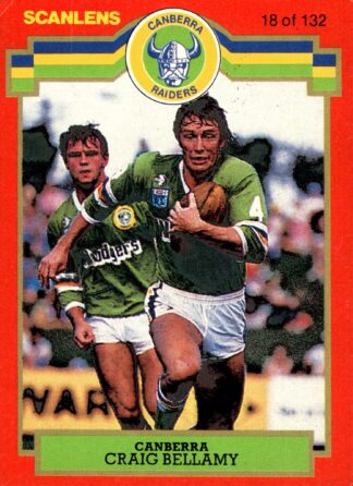 1986 Scanlens Common Card - Base 018 Craig Bellamy Canberra Raiders