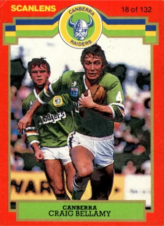 1986 Scanlens Common Card - Base 018 Craig Bellamy Canberra Raiders