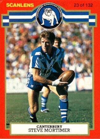 1986 Scanlens Common Card - Base 023 Steve Mortimer Canterbury Bulldogs