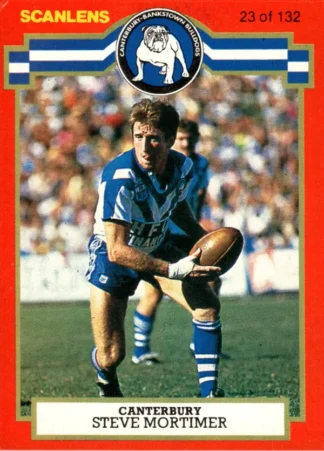 1986 Scanlens Common Card - Base 023 Steve Mortimer Canterbury Bulldogs