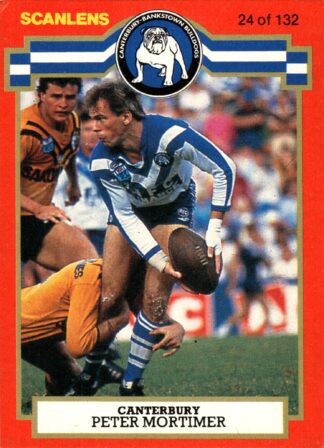 1986 Scanlens Common Card - Base 024 Peter Mortimer Canterbury Bulldogs