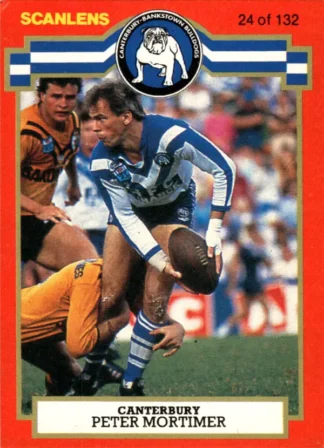 1986 Scanlens Common Card - Base 024 Peter Mortimer Canterbury Bulldogs