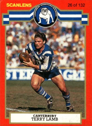 1986 Scanlens Common Card - Base 026 Terry Lamb Canterbury Bulldogs