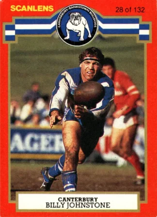1986 Scanlens Common Card - Base 028 Billy Johnstone Canterbury Bulldogs