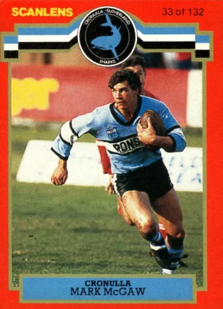 1986 Scanlens Common Card - Base 033 Mark McGaw Cronulla Sharks