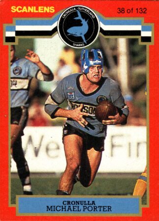 1986 Scanlens Common Card - Base 038 Michael Porter Cronulla Sharks
