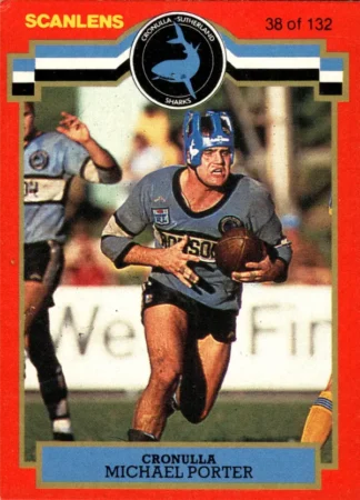 1986 Scanlens Common Card - Base 038 Michael Porter Cronulla Sharks