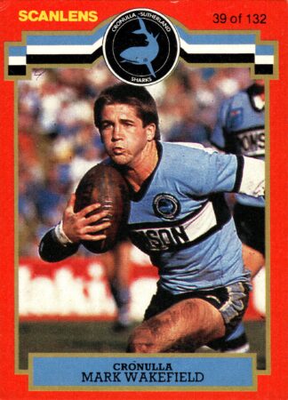 1986 Scanlens Common Card - Base 039 Mark Wakefield Cronulla Sharks