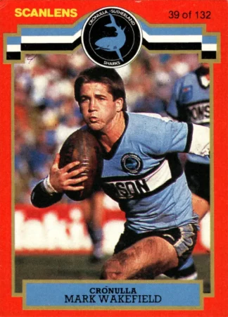 1986 Scanlens Common Card - Base 039 Mark Wakefield Cronulla Sharks