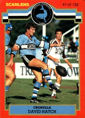 1986 Scanlens Common Card - Base 041 David Hatch Cronulla Sharks