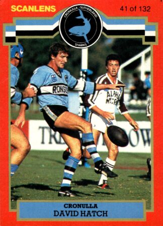 1986 Scanlens Common Card - Base 041 David Hatch Cronulla Sharks