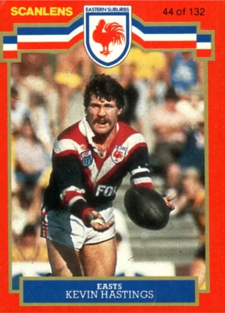 1986 Scanlens Common Card - Base 044 Kevin Hastings Eastern Suburbs Roosters