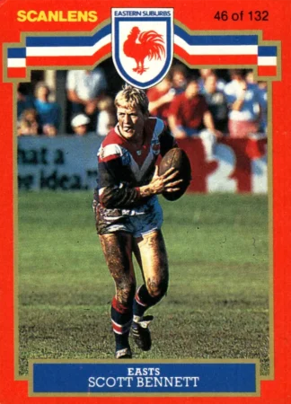 1986 Scanlens Common Card - Base 046 Scott Bennett Eastern Suburbs Roosters