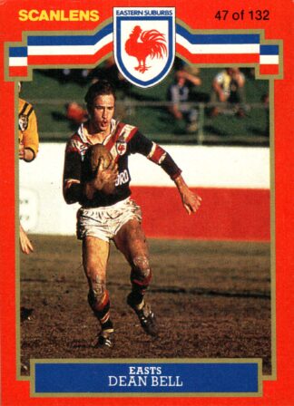 1986 Scanlens Common Card - Base 047 Dean Bell Eastern Suburbs Roosters