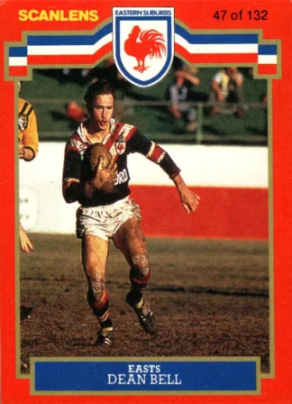 1986 Scanlens Common Card - Base 047 Dean Bell Eastern Suburbs Roosters