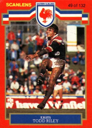 1986 Scanlens Common Card - Base 049 Todd Riley Eastern Suburbs Roosters