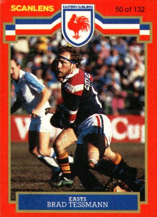 1986 Scanlens Common Card - Base 050 Brad Tessmann Eastern Suburbs Roosters