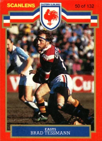 1986 Scanlens Common Card - Base 050 Brad Tessmann Eastern Suburbs Roosters