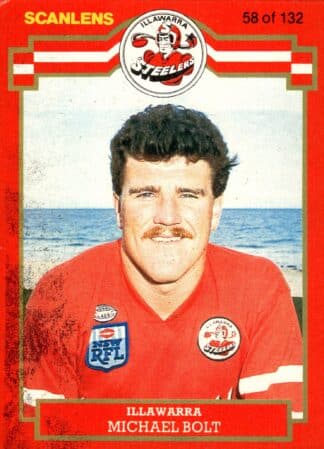 1986 Scanlens Common Card - Base 058 Michael Bolt Illawarra Steelers