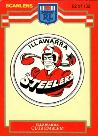 1986 Scanlens Common Card - Base 062 Logo Illawarra Steelers