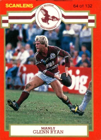 1986 Scanlens Common Card - Base 064 Glenn Ryan Manly Sea Eagles