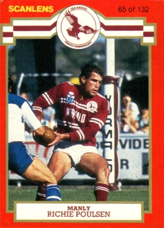 1986 Scanlens Common Card - Base 065 Richie Poulsen Manly Sea Eagles