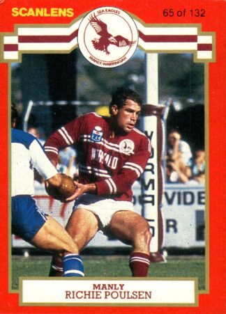 1986 Scanlens Common Card - Base 065 Richie Poulsen Manly Sea Eagles