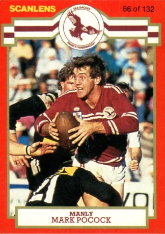 1986 Scanlens Common Card - Base 066 Mark Pocock Manly Sea Eagles