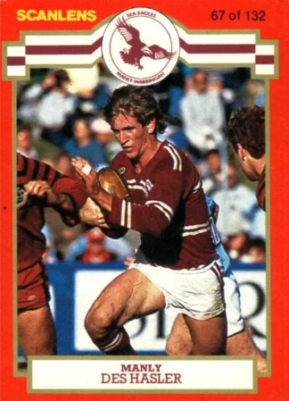 1986 Scanlens Common Card - Base 067 Des Hasler Manly Sea Eagles