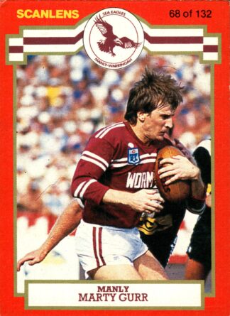 1986 Scanlens Common Card - Base 068 Marty Gurr Manly Sea Eagles
