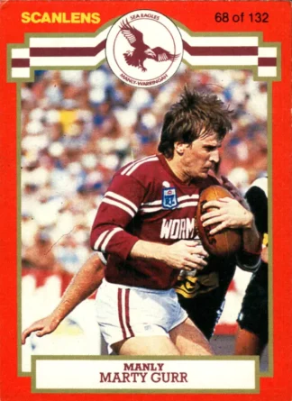 1986 Scanlens Common Card - Base 068 Marty Gurr Manly Sea Eagles