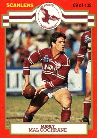 1986 Scanlens Common Card - Base 069 Mal Cochrane Manly Sea Eagles