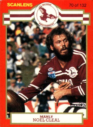 1986 Scanlens Common Card - Base 070 Noel Cleal Manly Sea Eagles