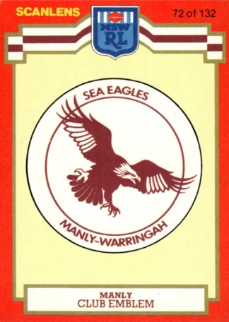 1986 Scanlens Common Card - Base 072 Logo Manly Sea Eagles