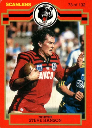 1986 Scanlens Common Card - Base 073 Steve Hanson North Sydney Bears