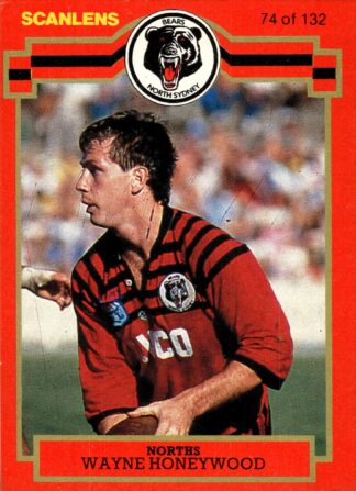 1986 Scanlens Common Card - Base 074 Wayne Honeywood North Sydney Bears