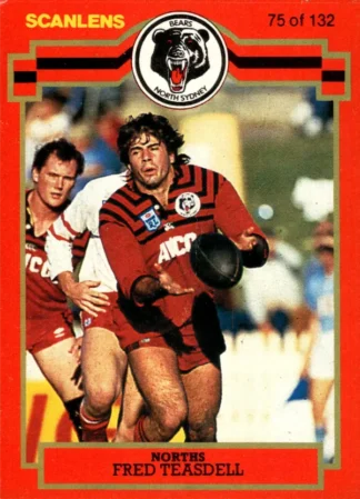 1986 Scanlens Common Card - Base 075 Fred Teasdell North Sydney Bears