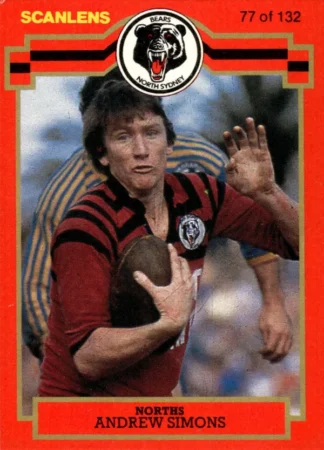 1986 Scanlens Common Card - Base 077 Andrew Simons North Sydney Bears