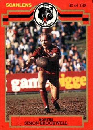 1986 Scanlens Common Card - Base 080 Simon Brockwell North Sydney Bears