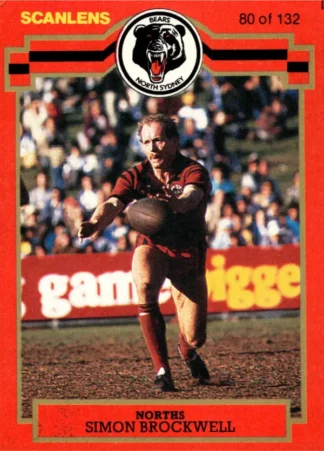 1986 Scanlens Common Card - Base 080 Simon Brockwell North Sydney Bears