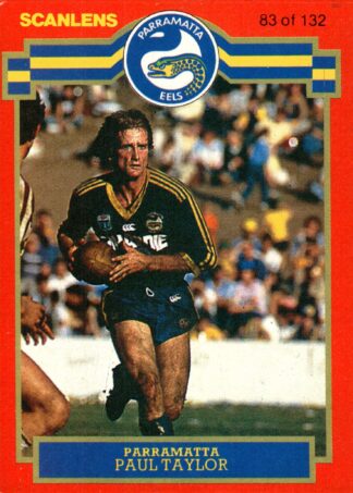1986 Scanlens Common Card - Base 083 Paul Taylor Parramatta Eels