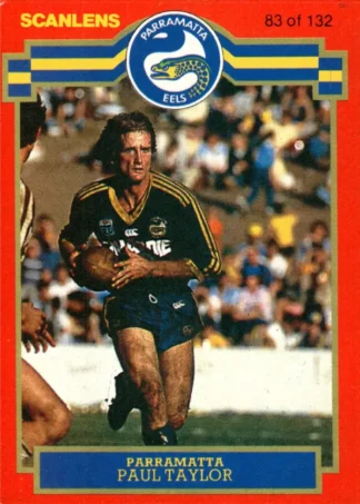 1986 Scanlens Common Card - Base 083 Paul Taylor Parramatta Eels