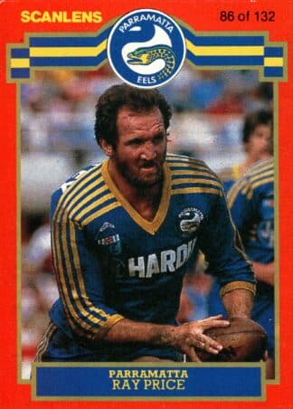 1986 Scanlens Common Card - Base 086 Ray Price Parramatta Eels