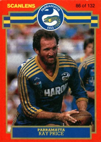 1986 Scanlens Common Card - Base 086 Ray Price Parramatta Eels