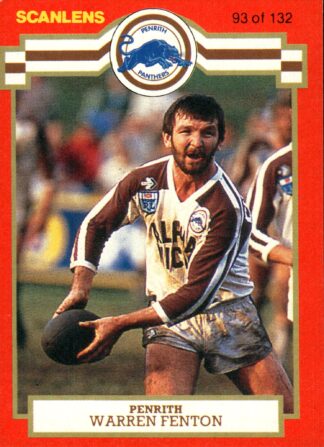 1986 Scanlens Common Card - Base 093 Warren Fenton Penrith Panthers