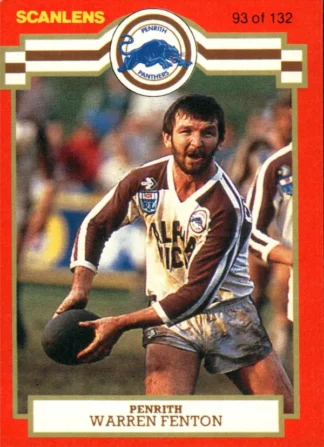 1986 Scanlens Common Card - Base 093 Warren Fenton Penrith Panthers