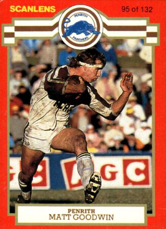 1986 Scanlens Common Card - Base 095 Matt Goodwin Penrith Panthers