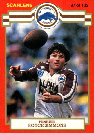 1986 Scanlens Common Card - Base 097 Royce Simmons Penrith Panthers