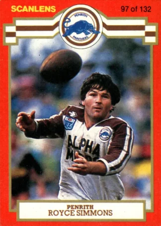 1986 Scanlens Common Card - Base 097 Royce Simmons Penrith Panthers